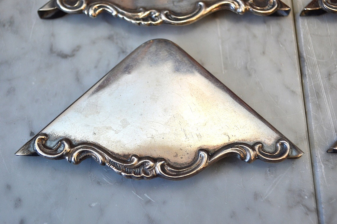 Antique Sterling Silver Blotter Corners Set of 4 Art Nouveau Etsy