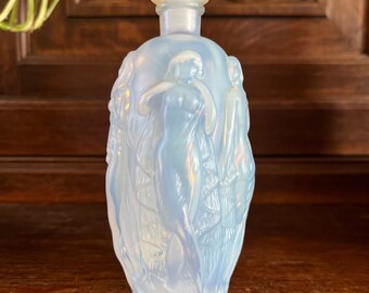 Antique Sabino Art Glass Opalescent Scent Perfume Bottle La Ronde
