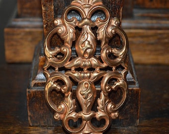 Vintage Copper Acanthus Trim Hardware Mount Ornate Findings Craft Supply Sold Individually 3 Available