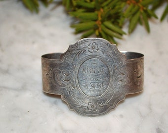 Antique Silver Plate Napkin Ring Serviette Art Nouveau