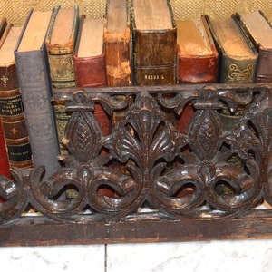 Antique English Carved Oak Wood Architectural Fragment Pediment