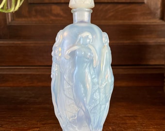 Antique Sabino Art Glass Opalescent Scent Perfume Bottle La Ronde