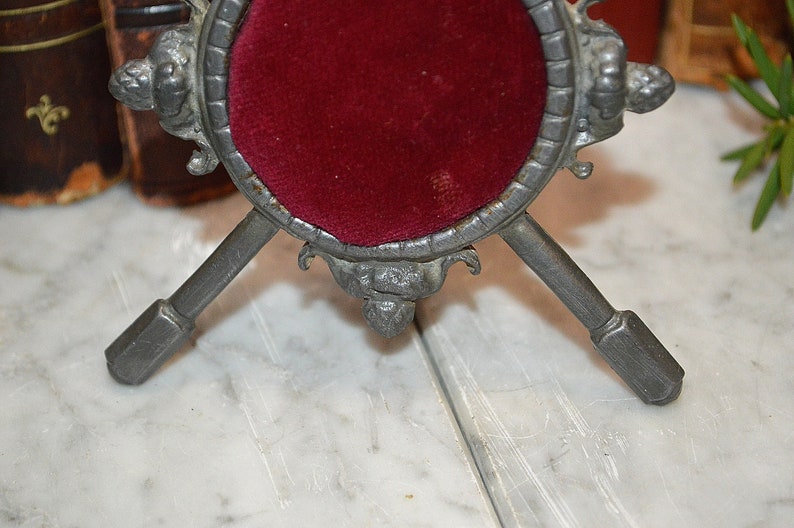 Antique German Pocket Watch Holder Pewter Cherubs Display Etsy