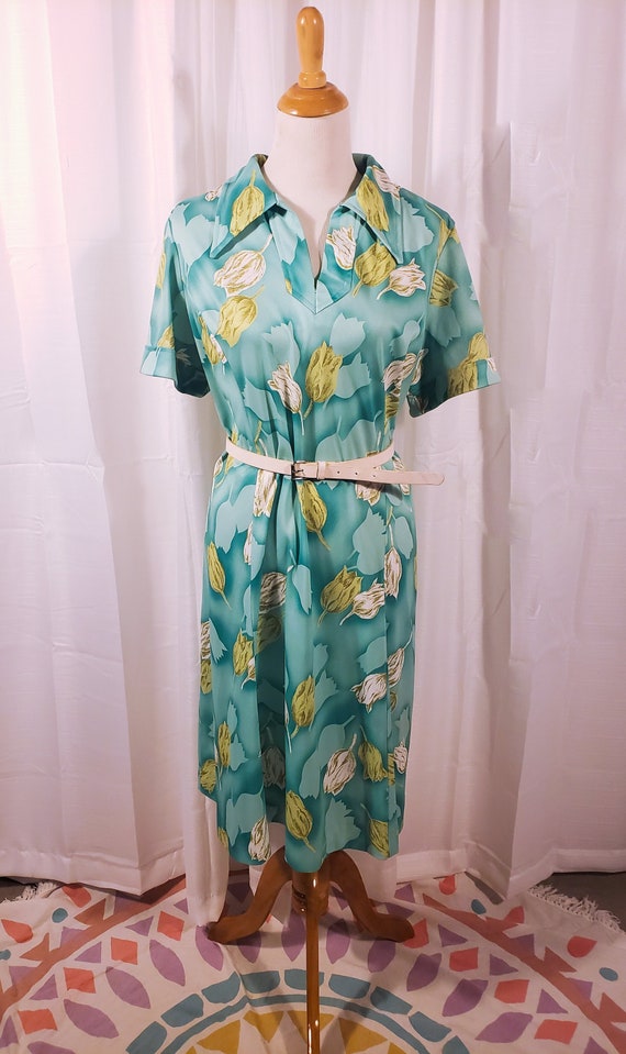 50’s Floral Tulip Print Cotton Dress by Roban by Dorothy Litzan main image 1
