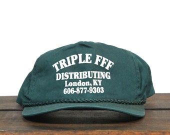 Vintage USA Made Kentucky Police Solid Black Strap Back Baseball Hat OSFM Adults