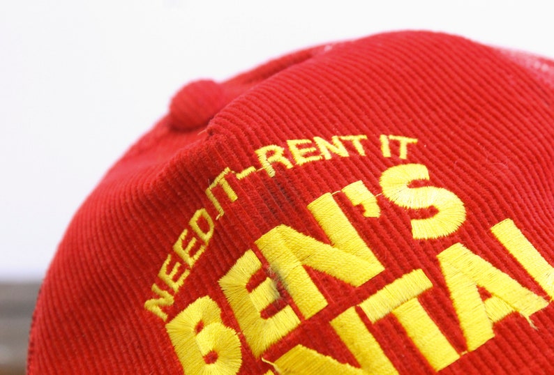 Vintage Corduroy Trucker Hat Snapback Hat Baseball Cap Ben/'s Rental Need It Rent It Equipment Tool