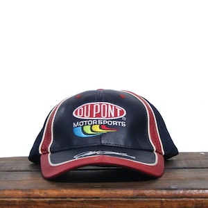 Vintage 90s Leather Jeff Gordon Dupont Refinish Racing Automotive Car Paint Motorsports Nascar 24 Rainbow Stretch Fit Hat Baseball Cap Small