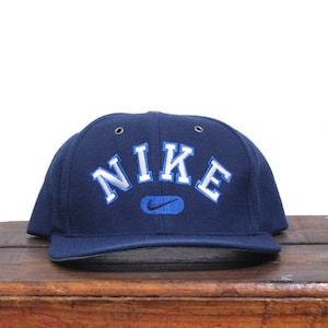 Vintage 90s Nike Athletic Apparel Arch Blockhead Embroidered Swoosh Logo Golf Minimal Snapback Hat Baseball Cap