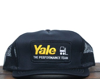 Vintage Snapback Trucker Hat Baseball Cap Yale Forklifts Lift Trucks Warehouse Equipment The Performance Team Patch