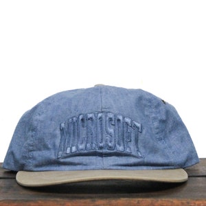 Vintage 90s Washed Out Unstructured Strapback Hat Baseball Cap Microsoft Windows 95 Computer Internet Software Vaporwave Made In USA
