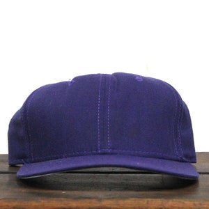 Vintage 90s Blank Purple New Era 5950 59Fifty Fitted Baseball Cap Size 6 3/4 Small Made In USA