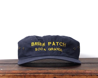 Vintage Swordfish Canvas Fishing Hat: Quaker Marine Supply, USA Made, 7 1/2