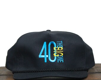 Vintage Trucker Hat Snapback Baseball Cap 40 The Big One Joke Gag Birthday Gift Old Age