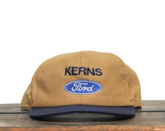 Vintage Kerns Ford Celina Ohio Trucks Cars Dealership Dealer Mercury Lincoln Pickup Duck Canvas Trucker Hat Snapback Baseball Cap USA Made