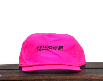 Vintage Neon Hot Pink Reliance Comm / tec elektronisches dienstprogramm Computer Teile Sicherungen Chips Trucker Hut Snapback Baseballmütze