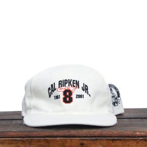Vintage Y2K Baltimore Orioles O&#39;s Baseball Cal Ripken Jr #8 1981-2001 MLB Maryland Strapback Hat Baseball Cap