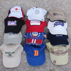 Vintage 90s Y2K Hat Variety Pack 12 Random Strapback Baseball Caps Lot Bulk