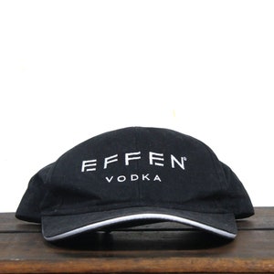 Vintage 90s Effen Vodka Liquor Alcohol Cocktail Martini Bar Strapback Hat Baseball Cap