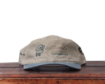 Vintage verwassen jaren 90 strapback hoed baseballpet Hammond's dumper transportvrachtwagen voorjaarsrennen PA Pennsylvania