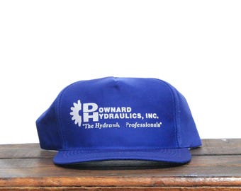 Vintage Downard Hydraulics Inc Professionals Construction Equipment Shocks Suspension Trucker Hat Snapback Baseball Cap Made In USA
