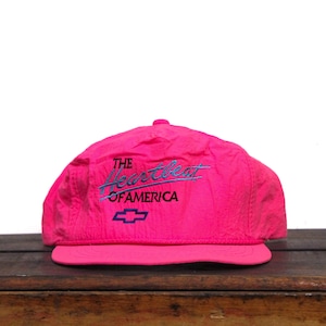 Vintage rose vif The Heartbeat Of America Chevy Chevrolet Bowtie Logo Trucks Cars Pick-up Trucker Hat Casquette de baseball snapback