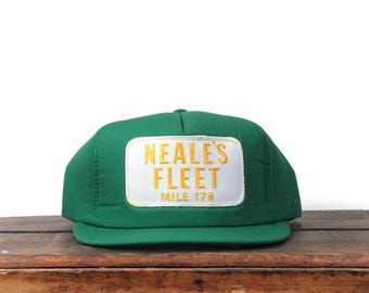 Vintage Trucker Hat Snapback Baseball Cap Neale's Fleet Mile 178 Freight Trucking Co Hauling Patch