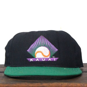 Vintage 90s Kauai Emeralds Hawaii Winter Minor League MILB New Era 59Fifty Wool Fitted Hat Baseball Cap Small 6 7/8 Made In USA