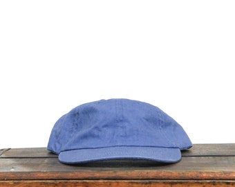 Vintage 90s Blank Blue Washed Out Unstructured Strapback Hat Baseball Cap