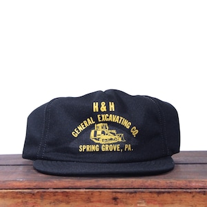 Vintage H&H General Excavating Co Bulldozer Heavy Equipment Spring Grove PA Pennsylvania Trucker Hat Snapback Baseball Cap Made In USA