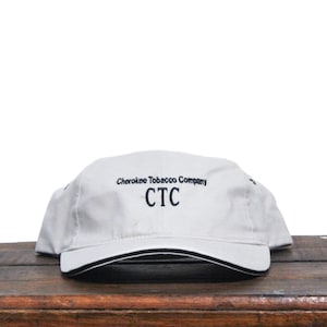Vintage CTC Cherokee Tobacco Co Cigarettes Loose Pipe Chew Snuff Low Profile Minimal Strapback Hat Baseball Cap