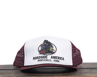 Vintage Roadside America Miniature Museum Model Freight Train Railroad Railway Shartlesville Pennsylvania Trucker Hat Snapback Baseball Cap