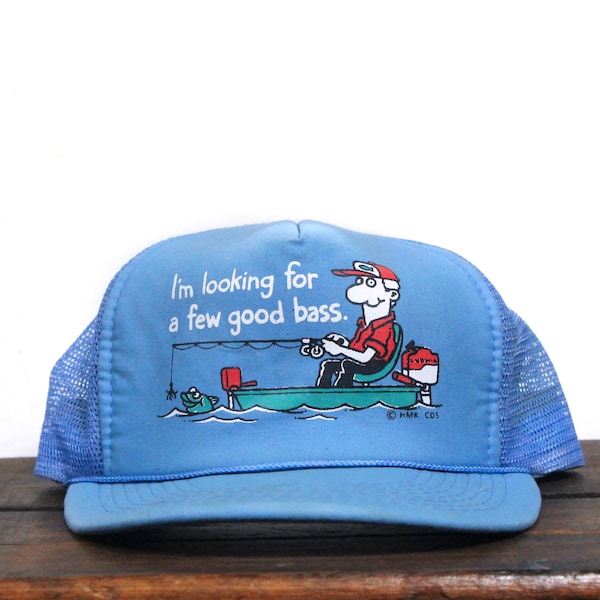 Vintage Snapback Trucker Hat Baseball Cap I'm Looking For A Few Good Bass Angler Fishing Humor Novelty Joke Funny