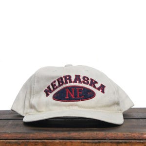Vintage 90s University Of Nebraska Cornhuskers Huskers Big Red College NCAA Football Strapback Hat Baseball Cap