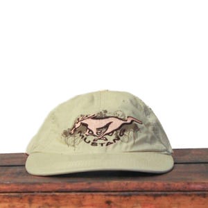 Vintage Y2K Unstructured Strapback Hat Baseball Cap Ford Mustang Sports Cars Fastback Shelby Motorsport Motorcraft
