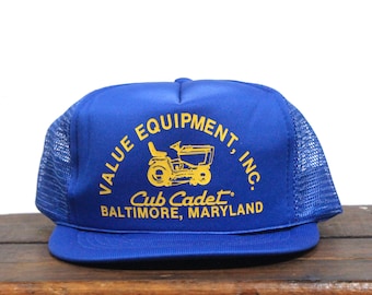 Vintage Cub Cadet Lawn Mowers Tractors Value Equipment Baltimore MD Dealer Maryland Snapback Trucker Hat Baseball Cap