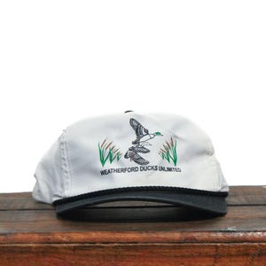 Vintage Weatherford Ducks Unlimited DU Waterfowl Mallard Bird Hunting Conservation West Texas Snapback Trucker Hat Baseball Cap