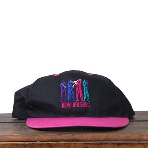 Vintage Snapback Trucker Hat Baseball Cap New Orleans Louisiana Bourbon St Saxophone Jazz French Quarter
