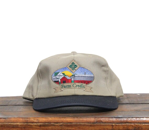 Vintage Snapback Trucker Hat Baseball Cap Farm Credit System Bank Farming  Money Lender Rural Country Finance Barn Made In USA