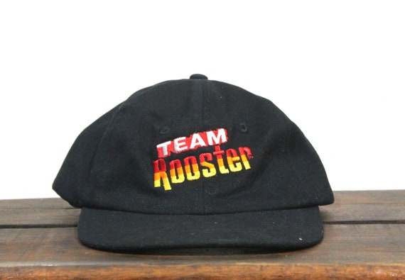 Vintage 90s Team Rooster Snuff Chewing Tobacco Dip Kick Some Tail  Unstructured Strapback Hat Baseball Cap