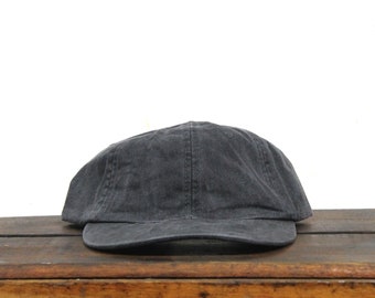 Vintage 90s Blank Washed Out Gray Adams Brand Unstructured Strapback Hat Baseball Cap