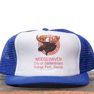 Vintage Moosehaven Moose Lodge Fraternal Club Loyal Order City Of Contentment Orange Park Florida Snapback Trucker Hat Baseball Cap