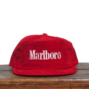 Vintage 80s Red Corduroy Marlboro Cigarettes Tobacco Sports