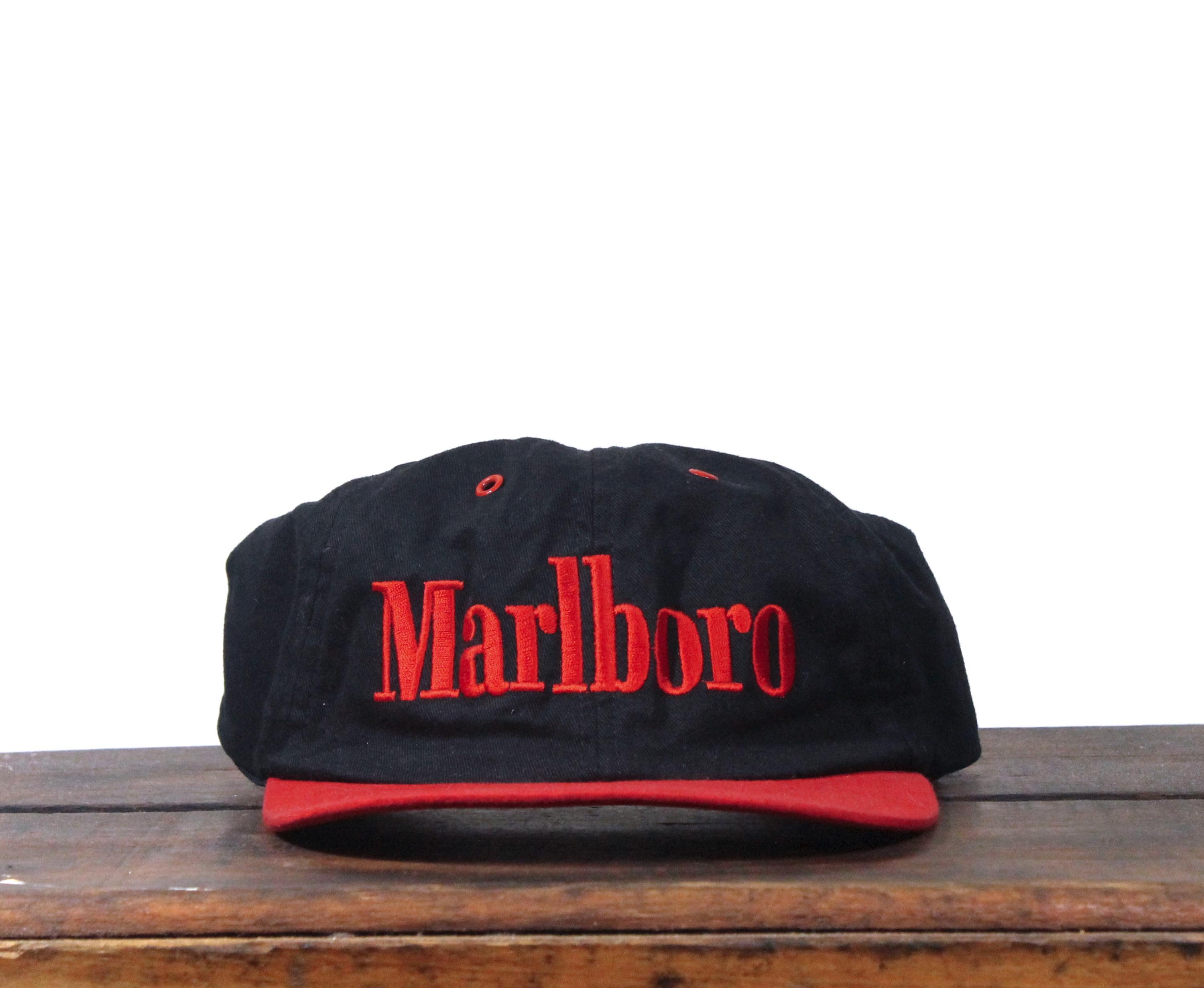 Vintage 90s Marlboro Cigarettes Tobacco Logo Unstructured Snapback