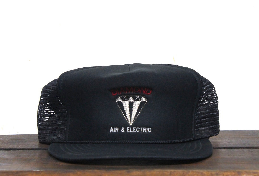 Vintage Trucker Hat Snapback Baseball Cap Diamond Air & Electric HVAC Air Conditioning