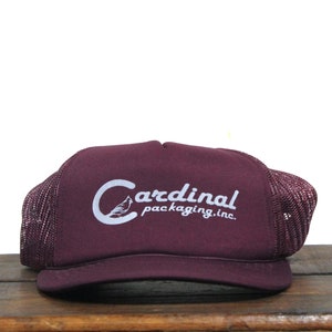 Vintage Trucker Hat Snapback Baseball Cap Cardinal Packaging Container Cardboard Box Shipping Paper Carton Bird