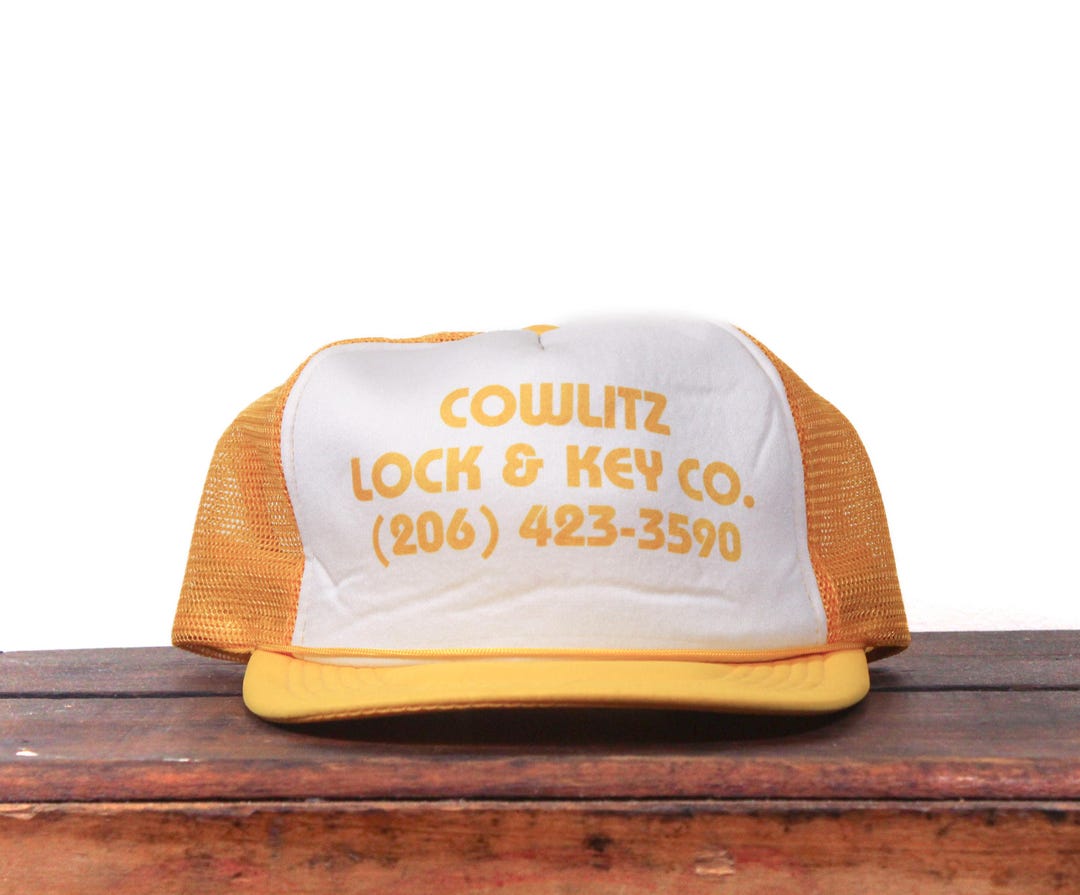 Vintage Snapback Trucker Hat Baseball Cap Cowlitz Lock & Key Co ...