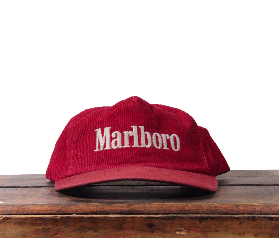 Vintage 80s Faded Red Corduroy Marlboro Cigarettes Tobacco Sports