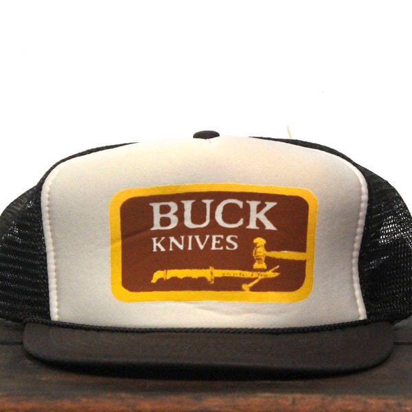 Vintage Buck Hunting Knives The Edge For Life Knife Blade Snapback Trucker Hat Baseball Cap