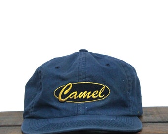 Vintage 90s Camel Cigarettes Tobacco Smoking Mac Demarco Style Unstructured Hat Strapback Baseball Cap