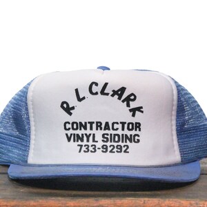Vintage Trucker Hat Snapback Baseball Cap RL Clark Vinyl Siding Contractor Building Materials House Construction Remodel